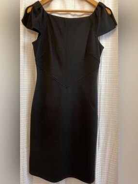 Diane Von Furstenberg Black Off-Shoulder Midi Dress